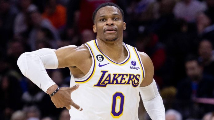 russell westbrook lakers embrace