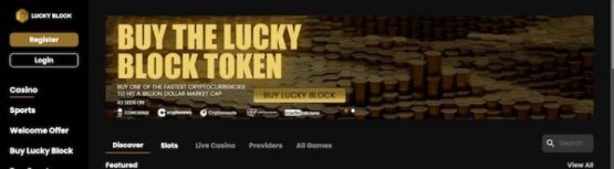 Lucky Block sign up homepage 