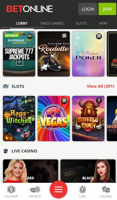 BetOnline New Jersey online gambling app