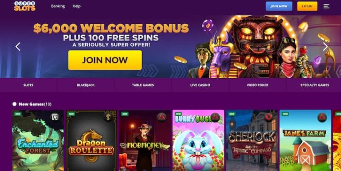 Super Slots homepage New Jersey gambling website