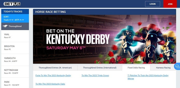BetUS is one of the Kentucky Derby betting sites operating offshore you should wager with