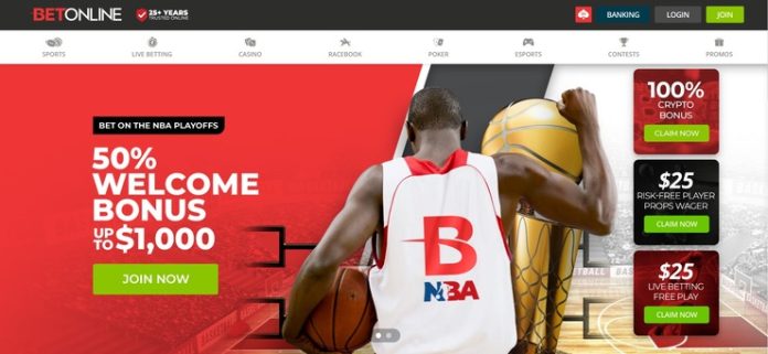 betonline homepage for sports