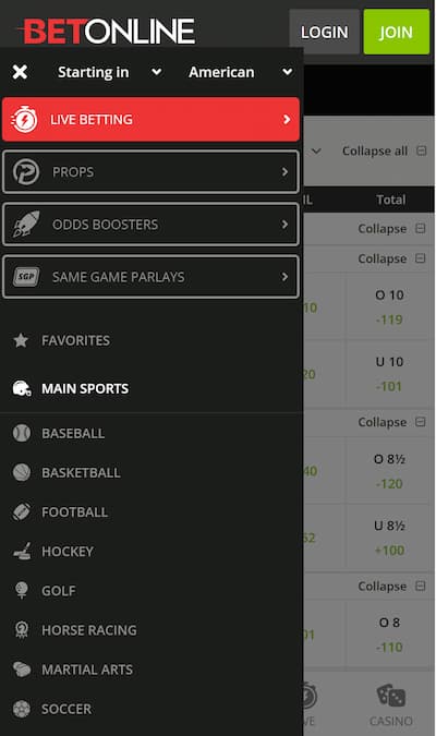 BetOnline Sportsbetting options app