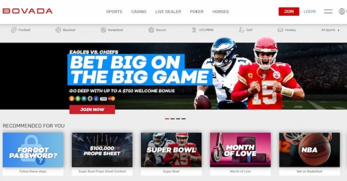 Bovada Sport Gambling site MA Homepage