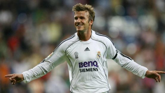 David Beckham In A Real Madrid Shirt