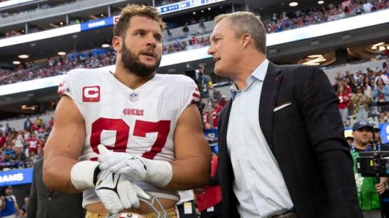 Nick Bosa and John Lynch 49ers pic