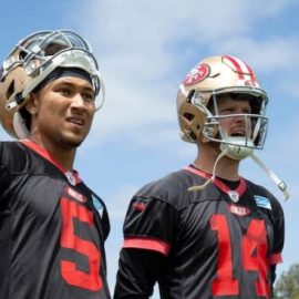 Sam Darnold and Trey Lance 49ers pic