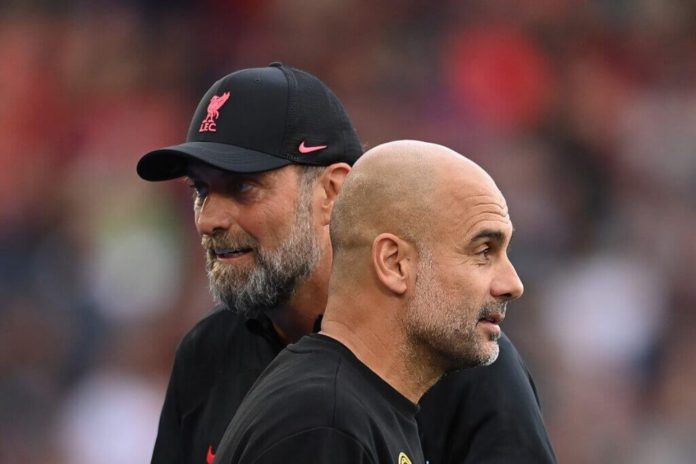 Liverpool Boss Jurgen Klopp And Manchester City Manager Pep Guardiola