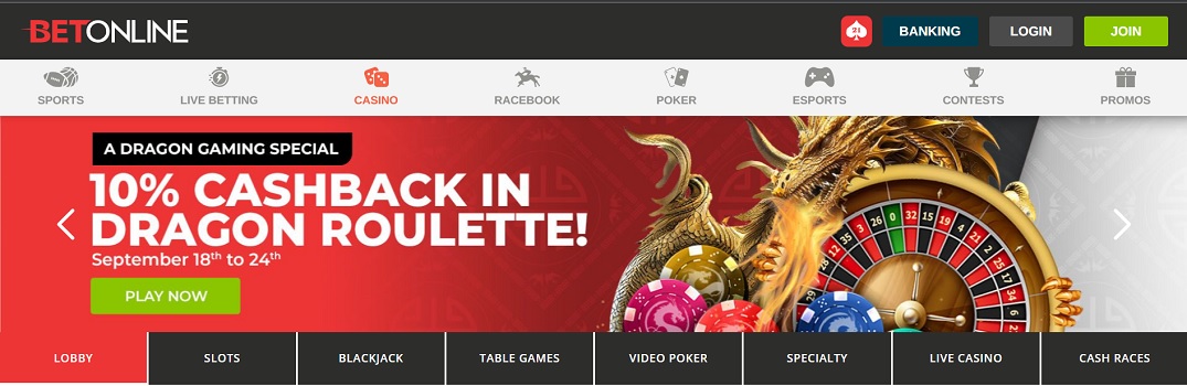 New Hampshire Online Gambling Betonline homepage