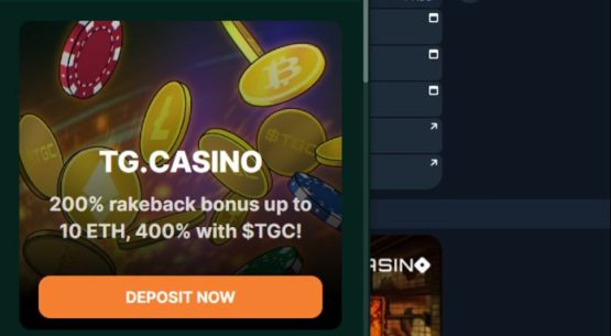 TG Casino main bonus