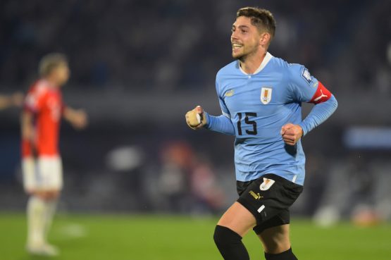 Federico Valverde In Action For Uruguay