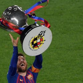 Lionel Messi With La Liga Title