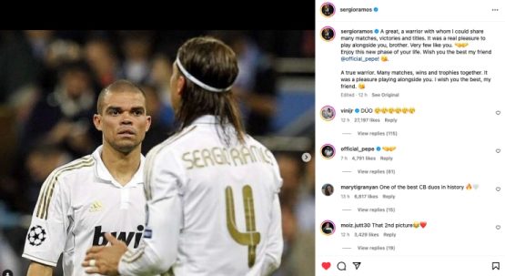 Ramos Tribute To Pepe 1