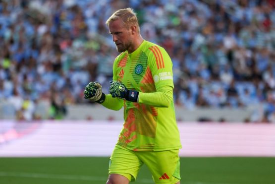 Kasper Schmeichel In Action For Celtic