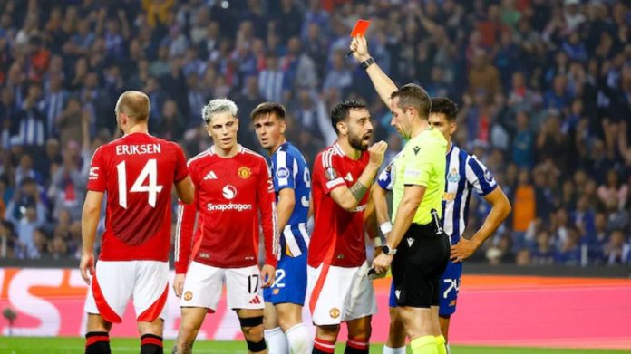 Manchester United Man Bruno Fernandes Sees Second Red Card