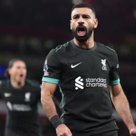 Mohamed Salah Scores Late Equalizer for Liverpool against Arsenal