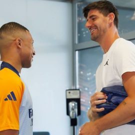 Kylian Mbappe and Thibaut Courtois Real Madrid