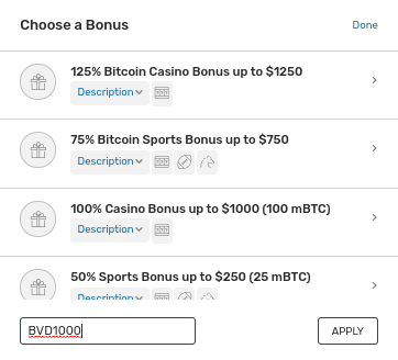 Deposit with Bovada bonus code