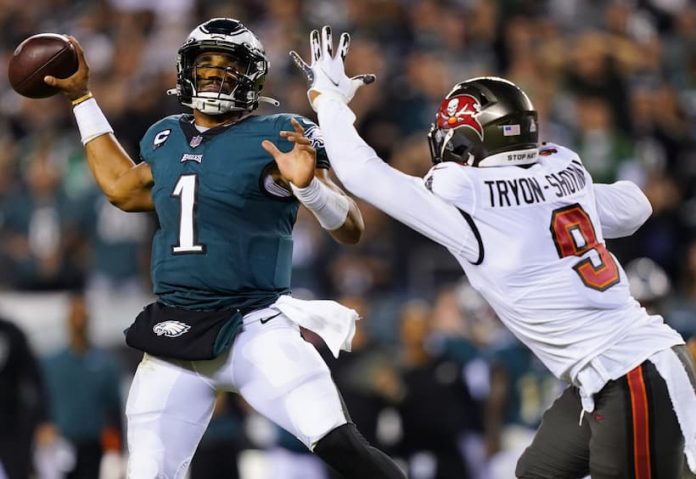 NFL Playoff Picks Eagles QB Jalen Hurts endured a tough afternoon last time he faced the Bucs 1