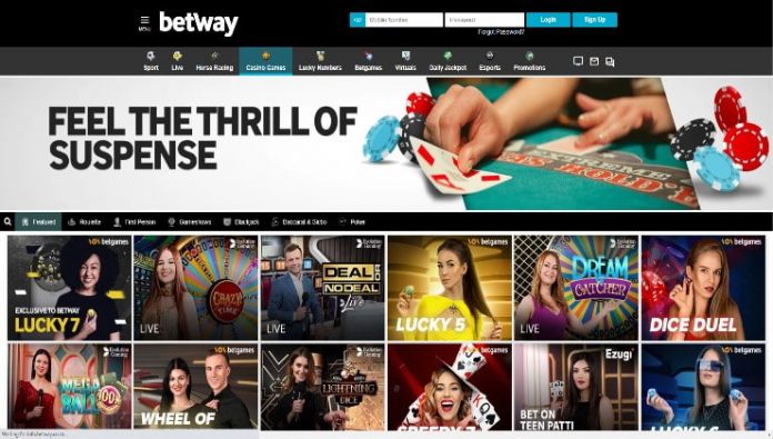 The selection of live casino games at Betway
